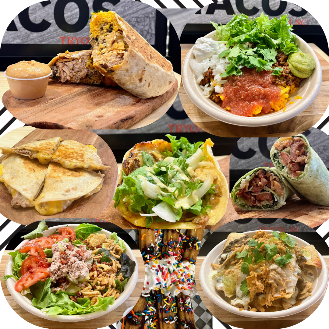 Della Street Tacos food — tacos, burritos, bowls and more